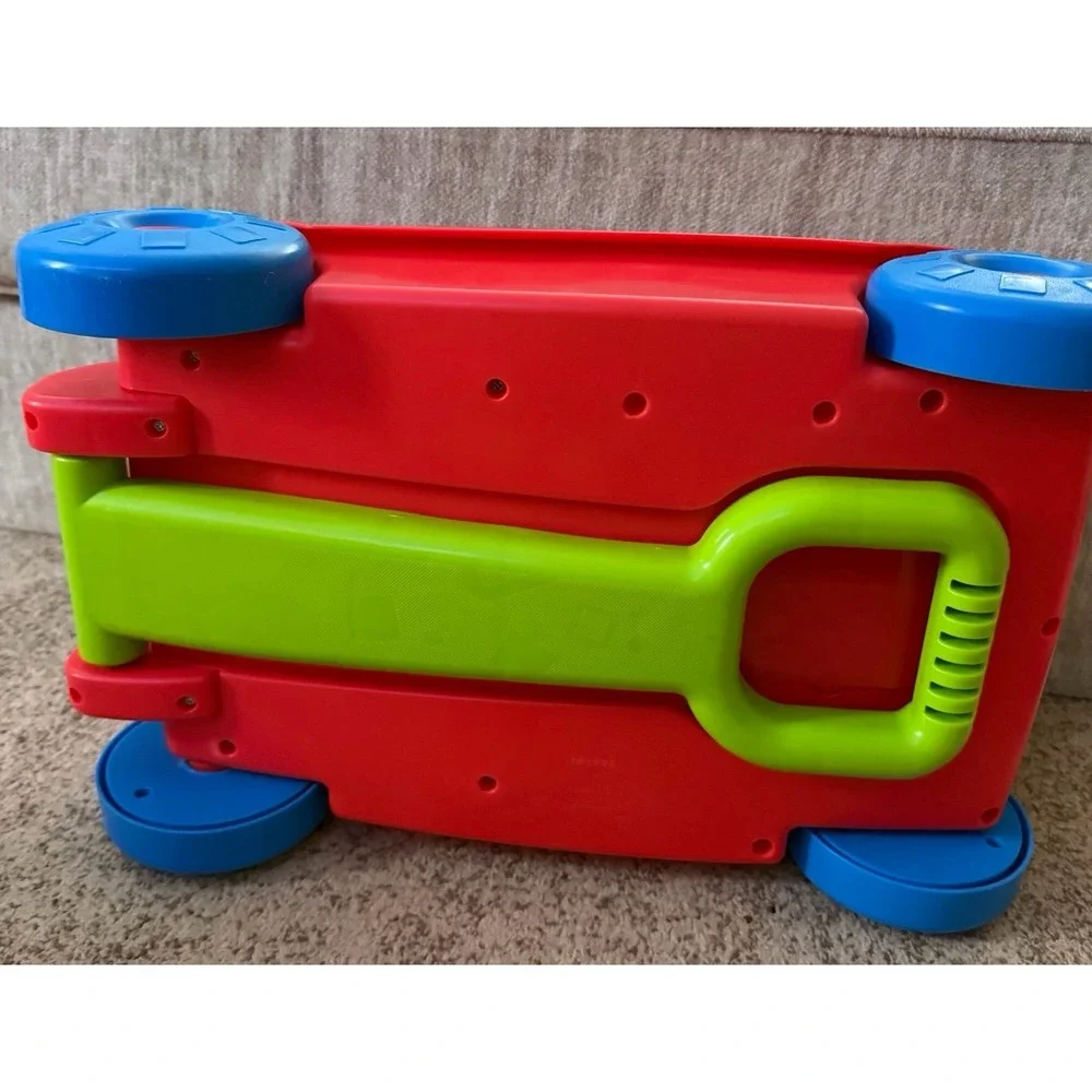 Fisher Price 2 in 1 Activity Wagon Peek A Boo Blocks Walker Pull Toy 9 Blocks